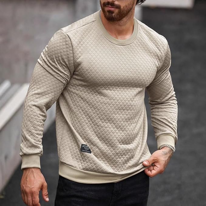 Men's Quilted Crew-Neck Sweatshirt